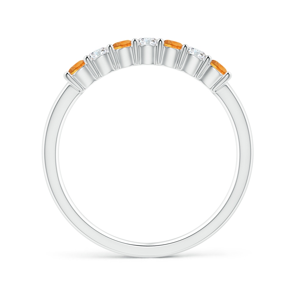 2.5mm AAAA Half Eternity Seven Stone Citrine and Diamond Wedding Ring in White Gold - side 199