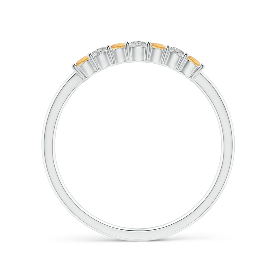 2mm A Half Eternity Seven Stone Citrine and Diamond Wedding Ring in S999 Silver side 199