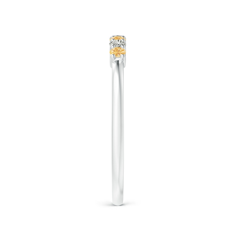 2mm A Half Eternity Seven Stone Citrine and Diamond Wedding Ring in S999 Silver side 299