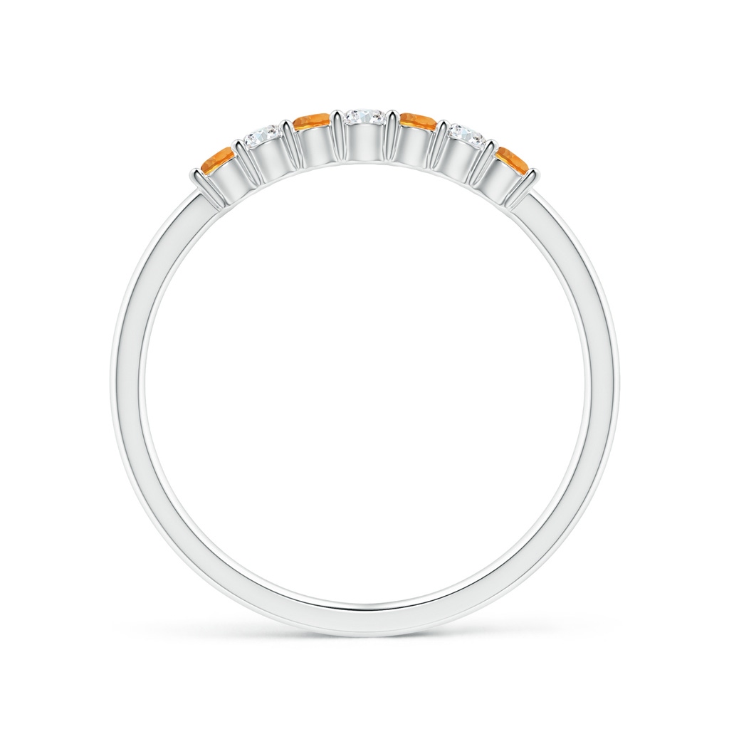 2mm AAAA Half Eternity Seven Stone Citrine and Diamond Wedding Ring in P950 Platinum - side 199