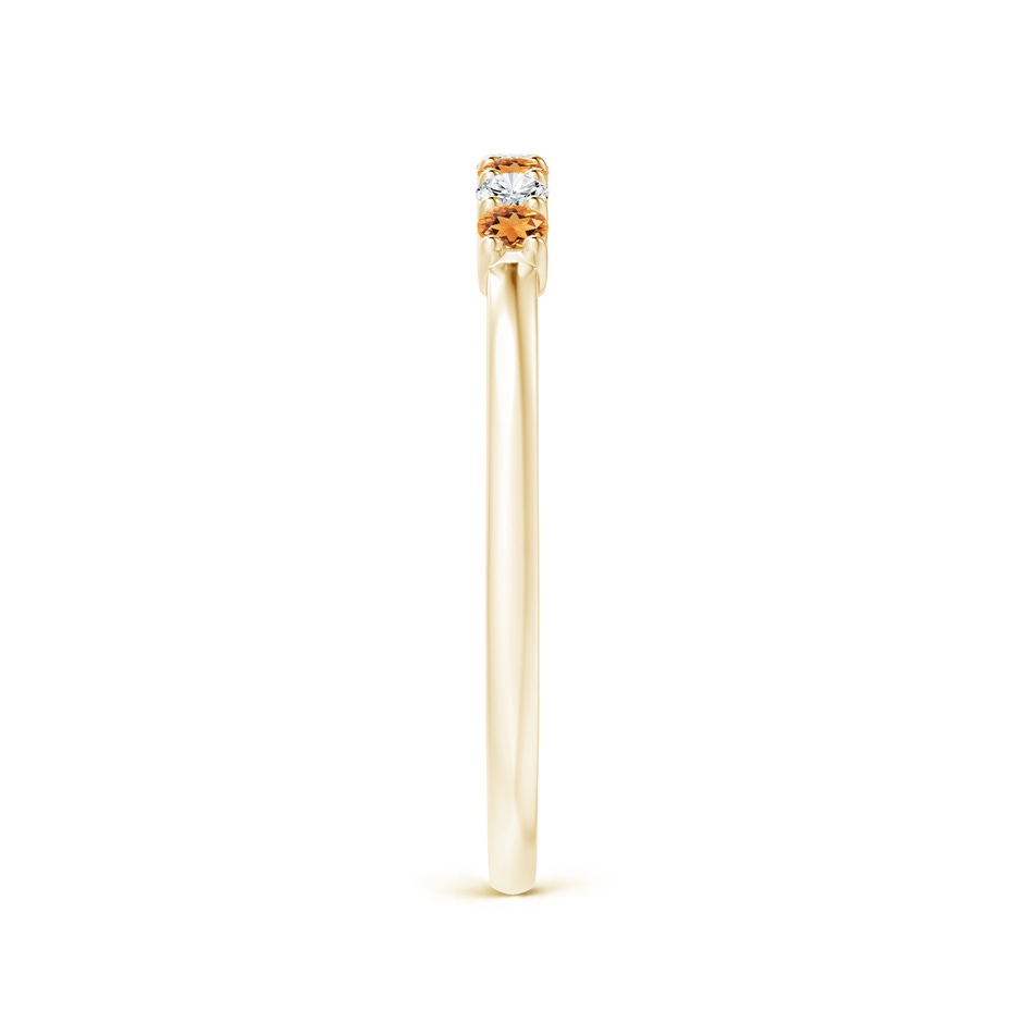 2mm AAAA Half Eternity Seven Stone Citrine and Diamond Wedding Ring in Yellow Gold side 299