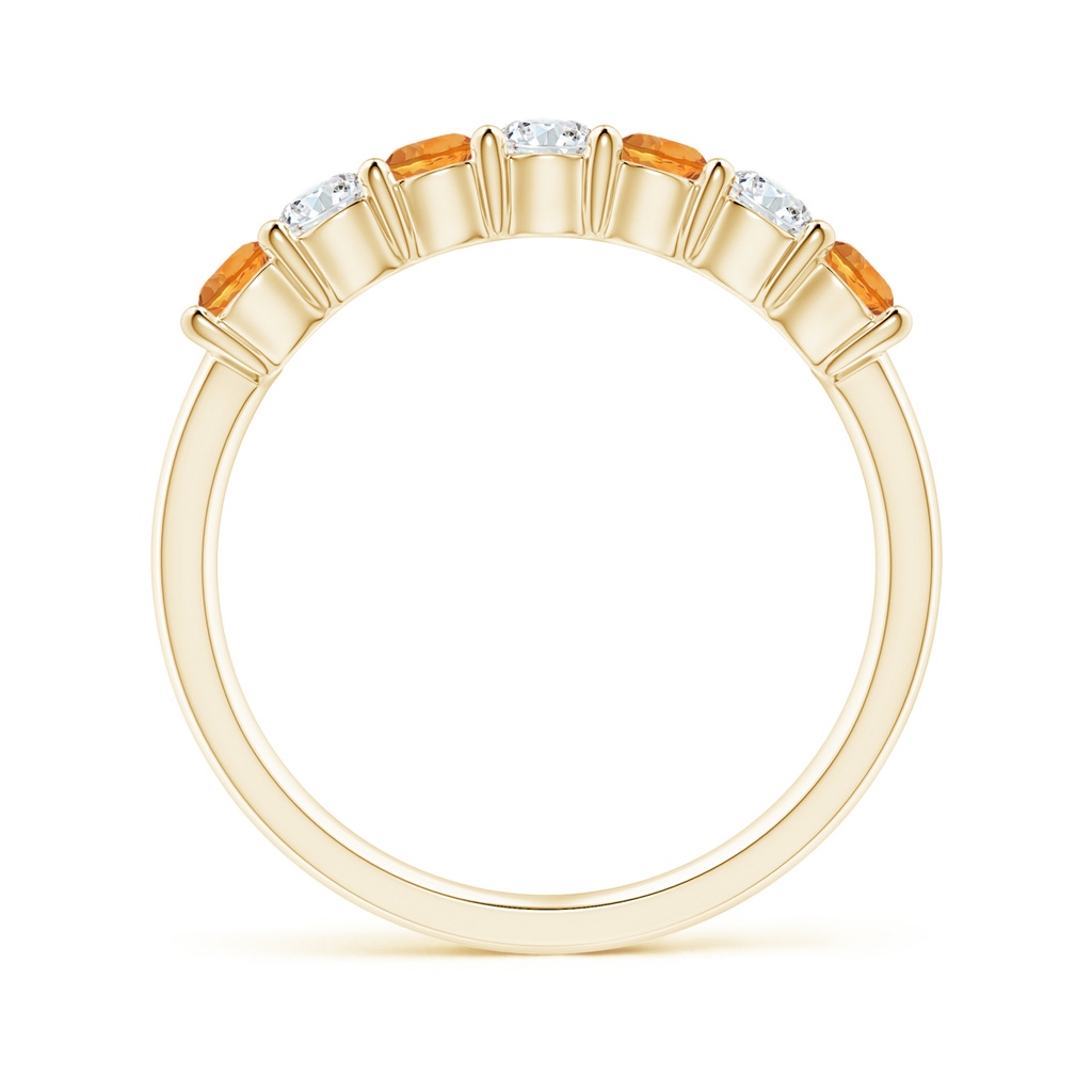 3mm AAAA Half Eternity Seven Stone Citrine and Diamond Wedding Ring in 9K Yellow Gold - side 199