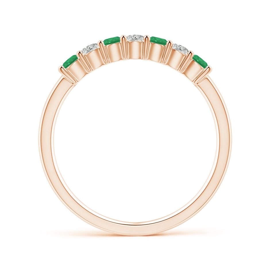 2.5mm A Half Eternity Seven Stone Emerald and Diamond Wedding Ring in Rose Gold Side 199