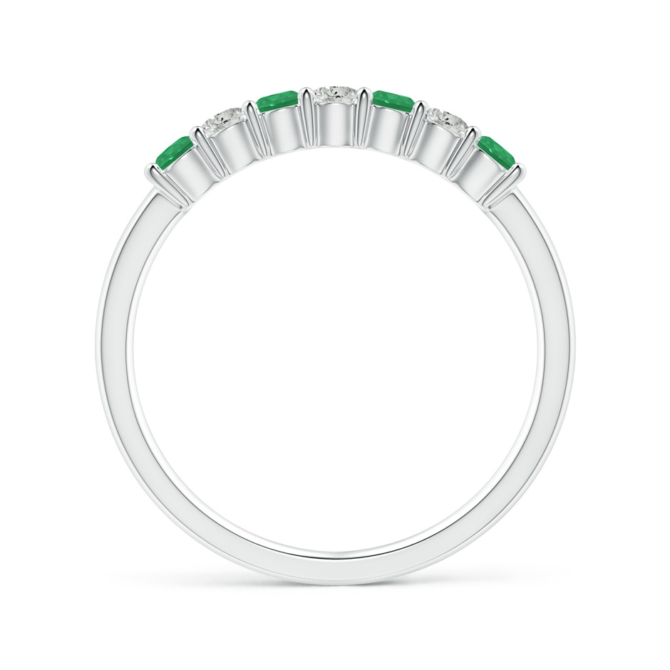 2.5mm A Half Eternity Seven Stone Emerald and Diamond Wedding Ring in S999 Silver Side 199