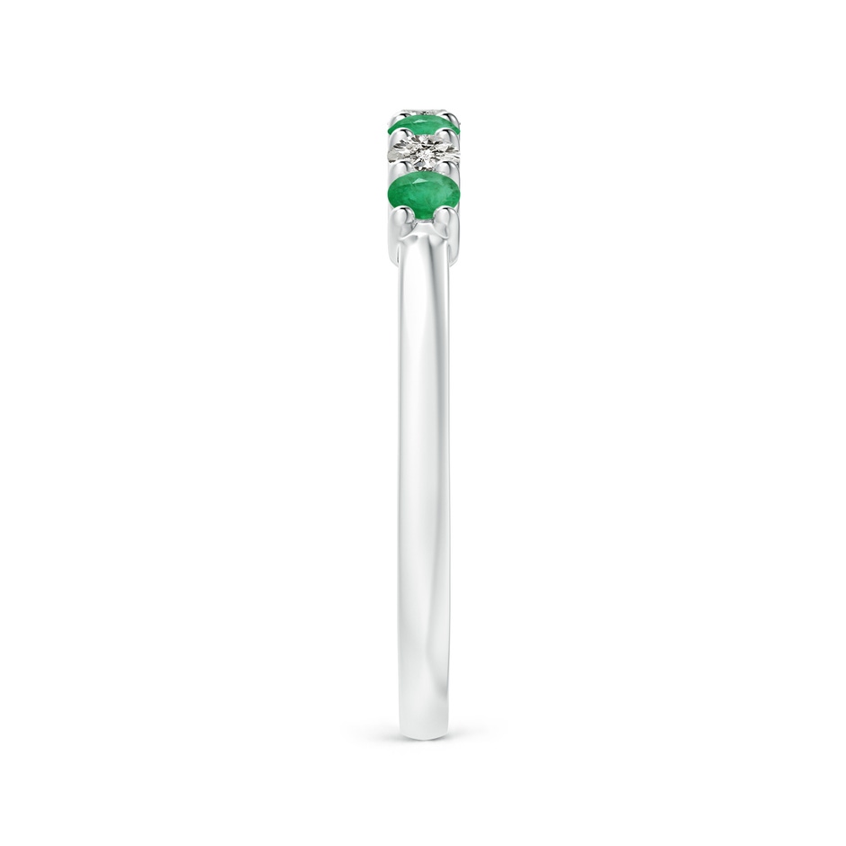 2.5mm A Half Eternity Seven Stone Emerald and Diamond Wedding Ring in S999 Silver Side 299