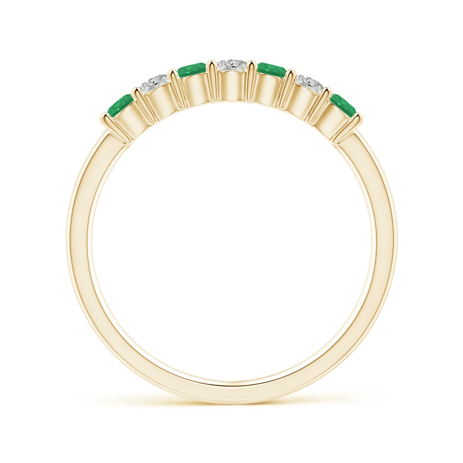 2.5mm A Half Eternity Seven Stone Emerald and Diamond Wedding Ring in Yellow Gold Side 199