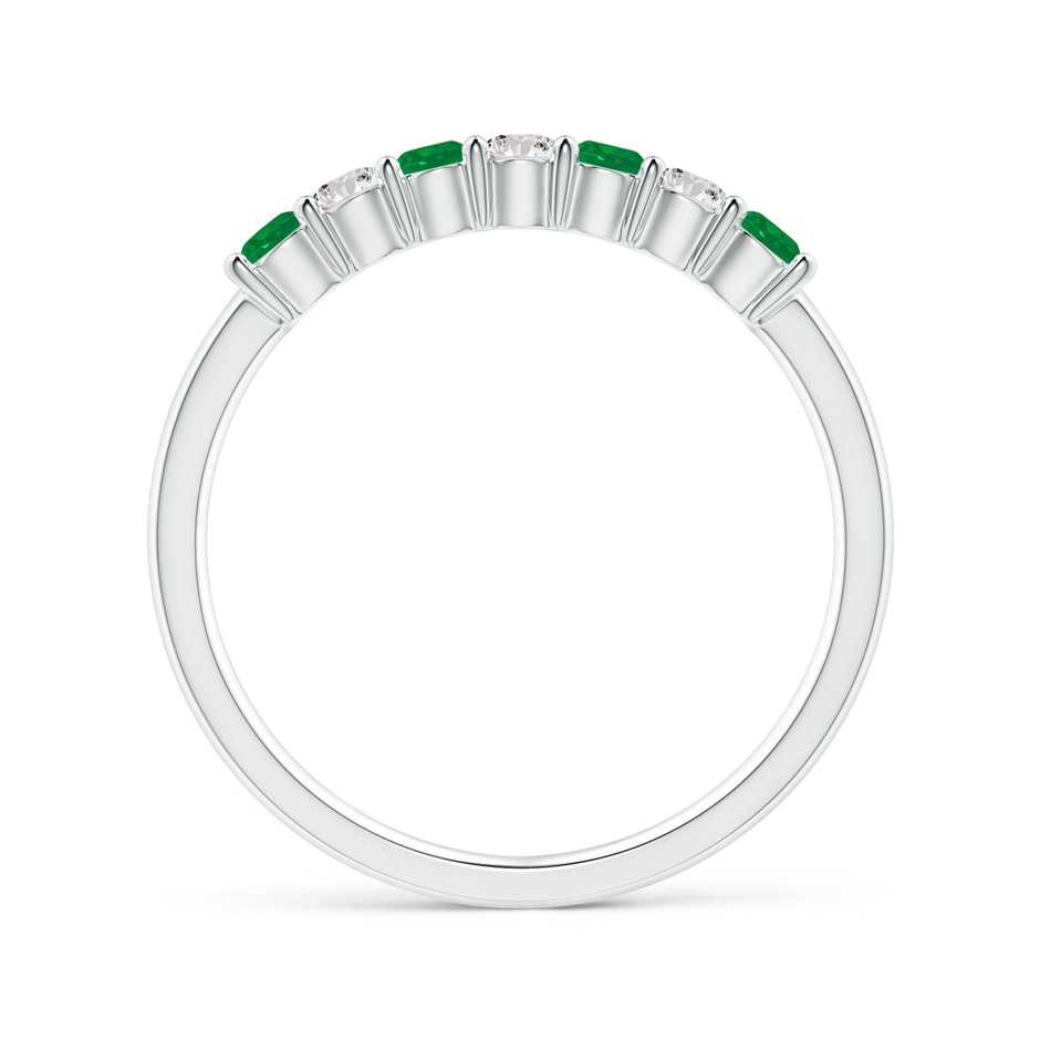 2.5mm AA Half Eternity Seven Stone Emerald and Diamond Wedding Ring in White Gold Side 199