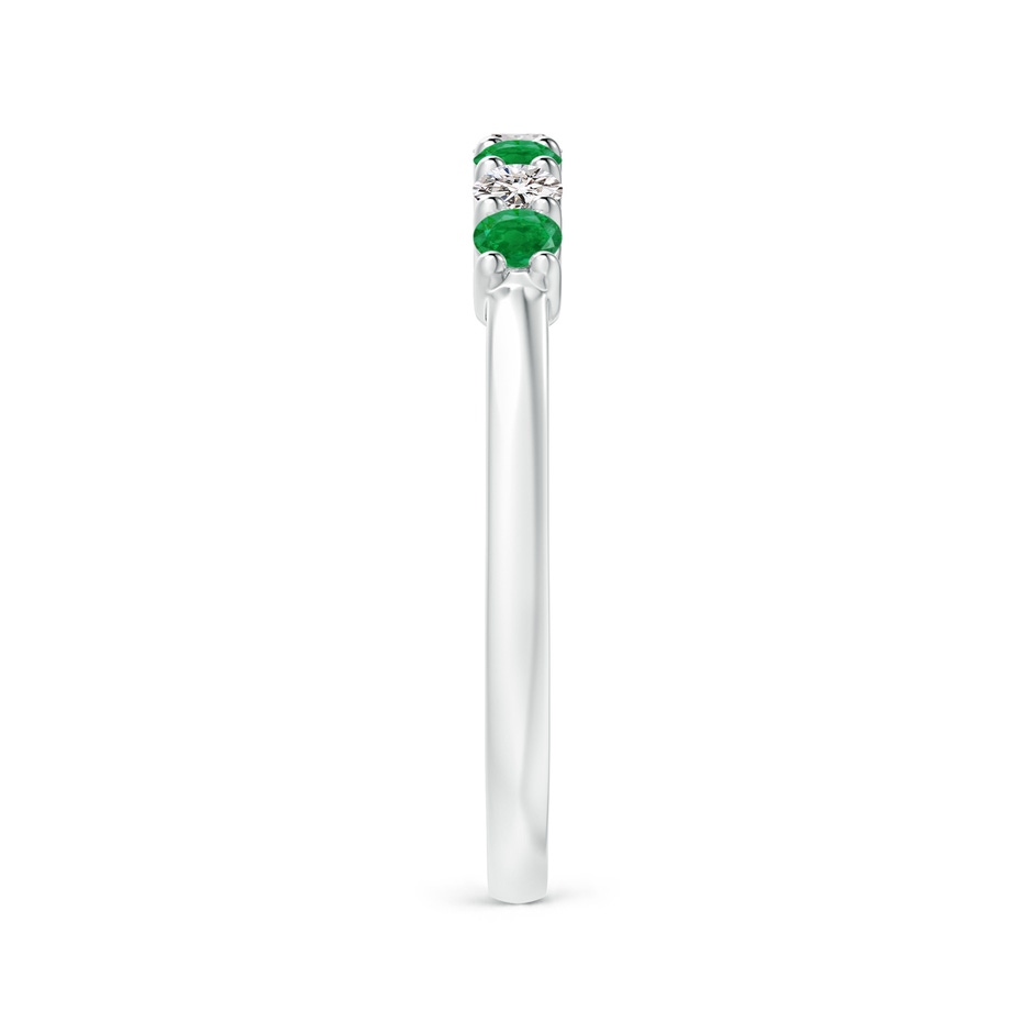 2.5mm AA Half Eternity Seven Stone Emerald and Diamond Wedding Ring in White Gold Side 299