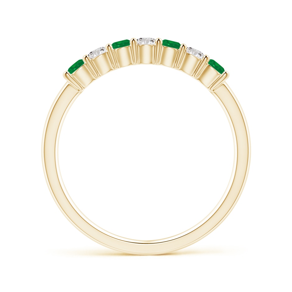 2.5mm AA Half Eternity Seven Stone Emerald and Diamond Wedding Ring in Yellow Gold Side 199