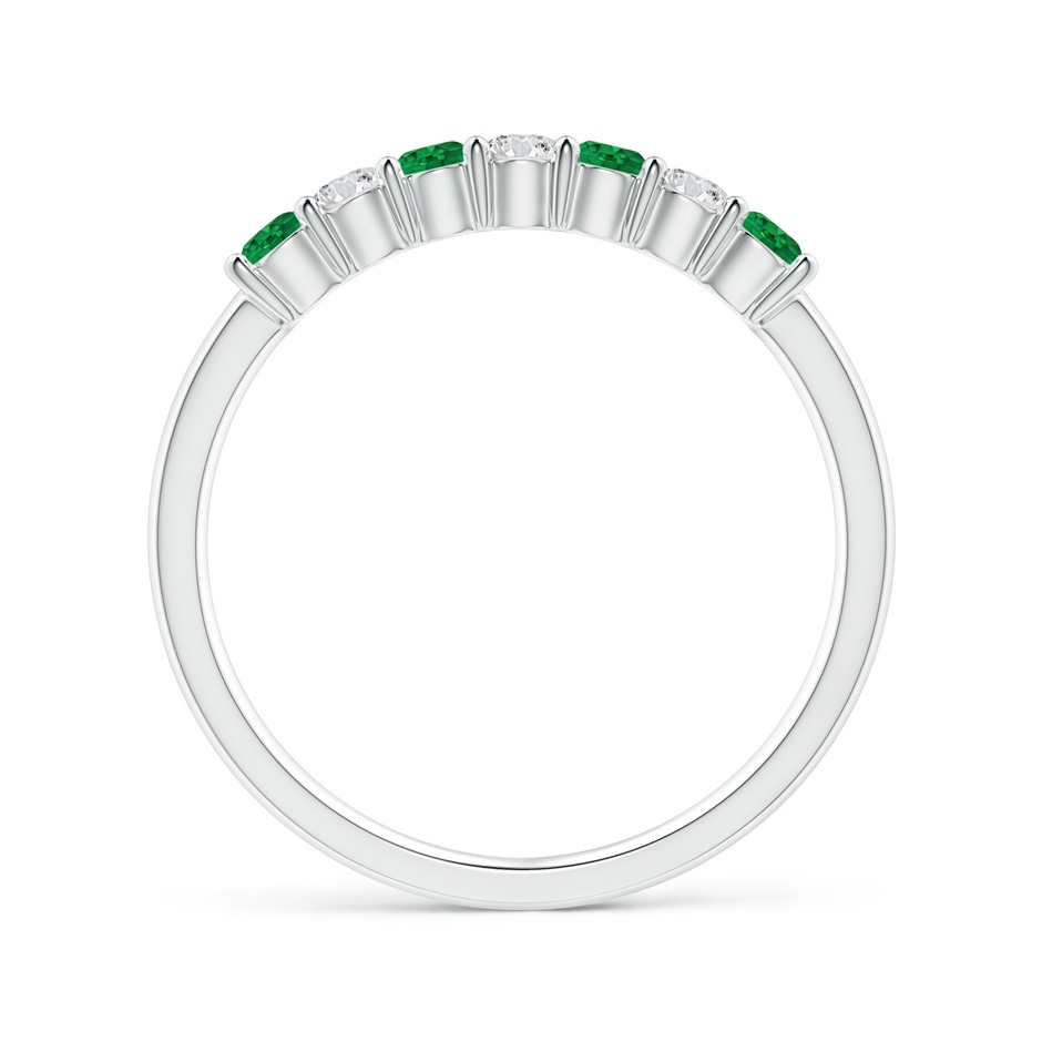 2.5mm AAA Half Eternity Seven Stone Emerald and Diamond Wedding Ring in White Gold Side 199