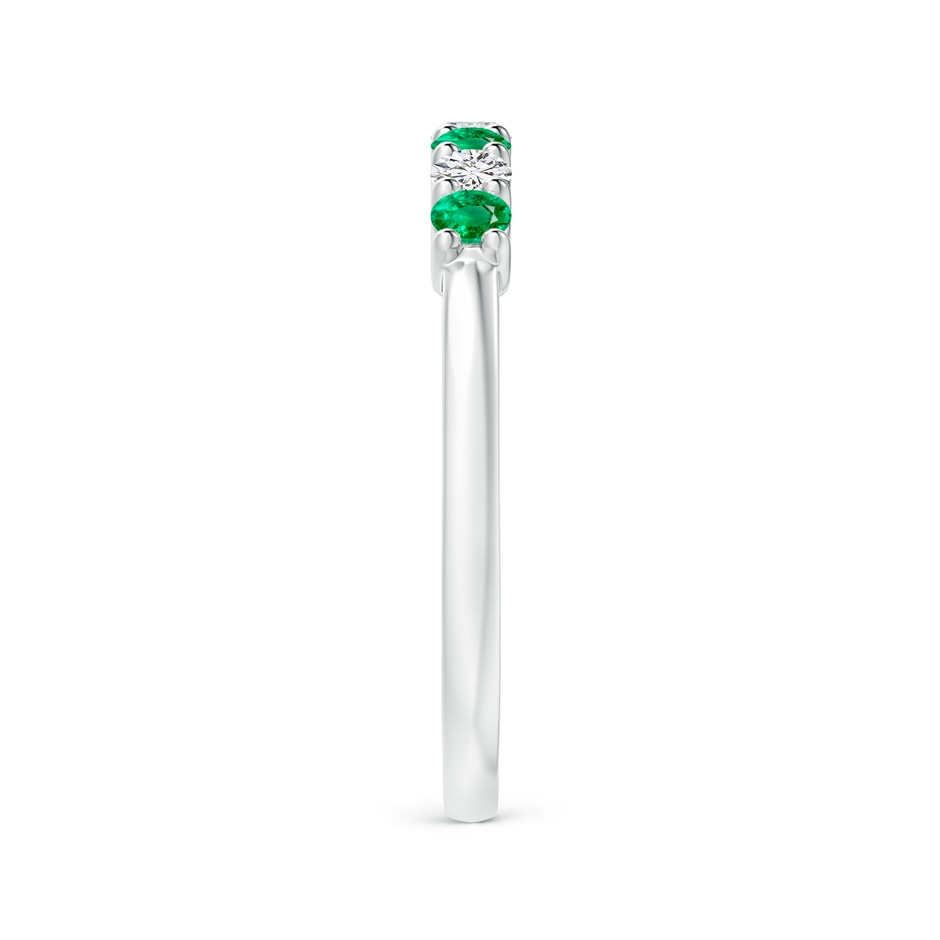 2.5mm AAA Half Eternity Seven Stone Emerald and Diamond Wedding Ring in White Gold Side 299