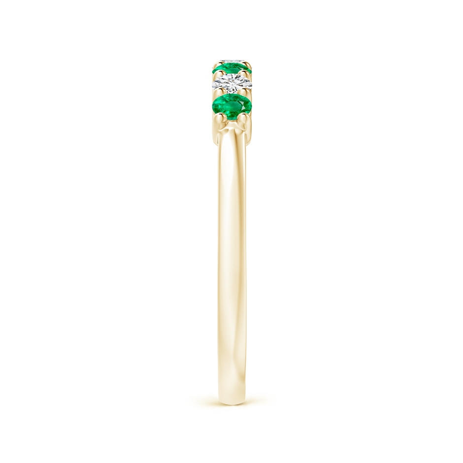 2.5mm AAA Half Eternity Seven Stone Emerald and Diamond Wedding Ring in Yellow Gold Side 299