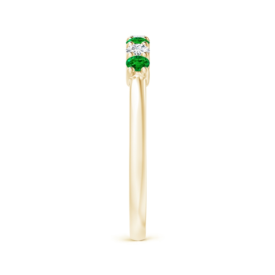 2.5mm AAAA Half Eternity Seven Stone Emerald and Diamond Wedding Ring in 18K Yellow Gold Side 299