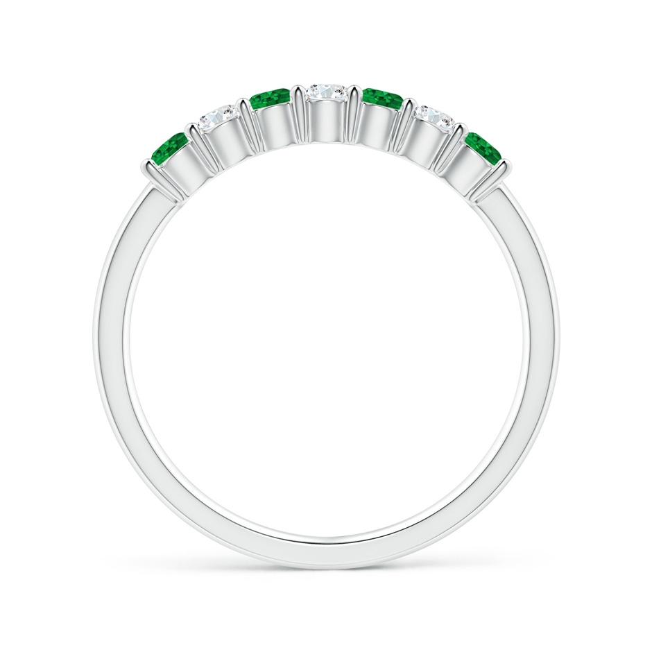 2.5mm AAAA Half Eternity Seven Stone Emerald and Diamond Wedding Ring in S999 Silver Side 199