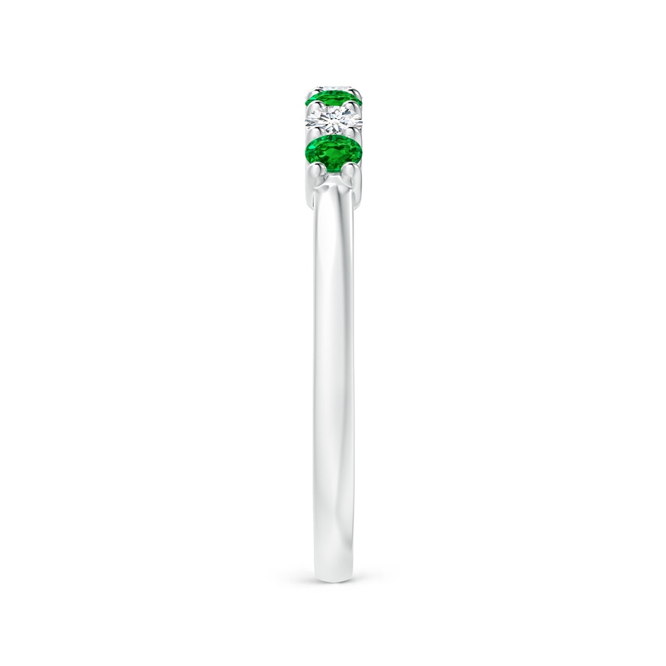 2.5mm AAAA Half Eternity Seven Stone Emerald and Diamond Wedding Ring in S999 Silver Side 299