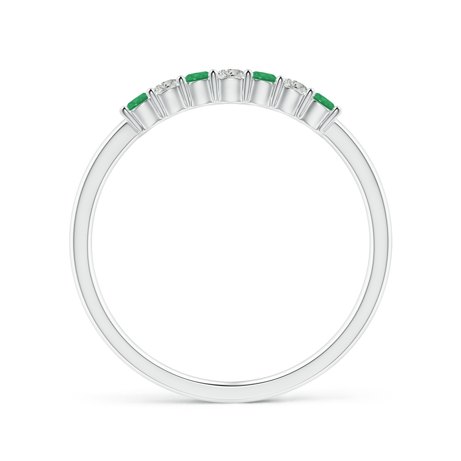 2mm A Half Eternity Seven Stone Emerald and Diamond Wedding Ring in P950 Platinum Side 199