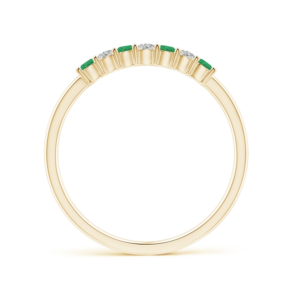 2mm A Half Eternity Seven Stone Emerald and Diamond Wedding Ring in Yellow Gold Side 199