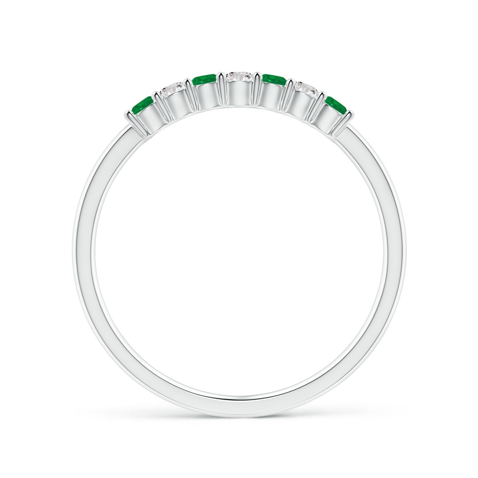 2mm AA Half Eternity Seven Stone Emerald and Diamond Wedding Ring in White Gold Side 199