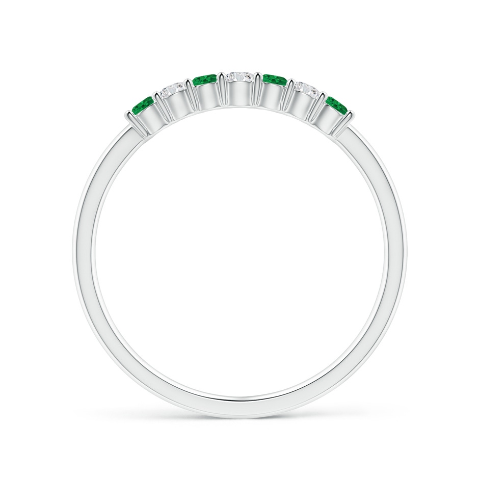 2mm AAA Half Eternity Seven Stone Emerald and Diamond Wedding Ring in S999 Silver Side 199
