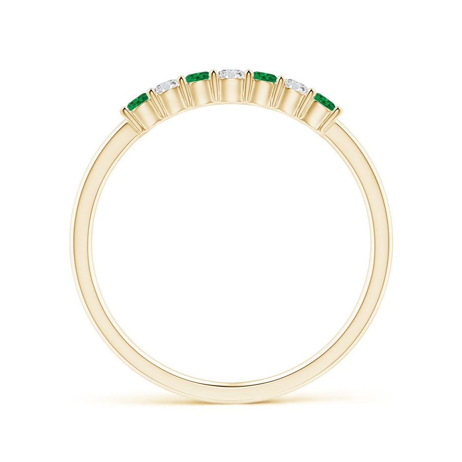 2mm AAA Half Eternity Seven Stone Emerald and Diamond Wedding Ring in Yellow Gold Side 199