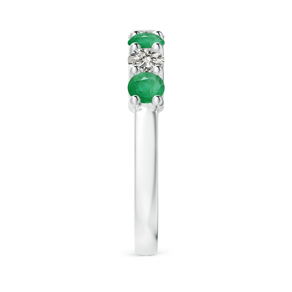 3.5mm A Half Eternity Seven Stone Emerald and Diamond Wedding Ring in P950 Platinum Side 299