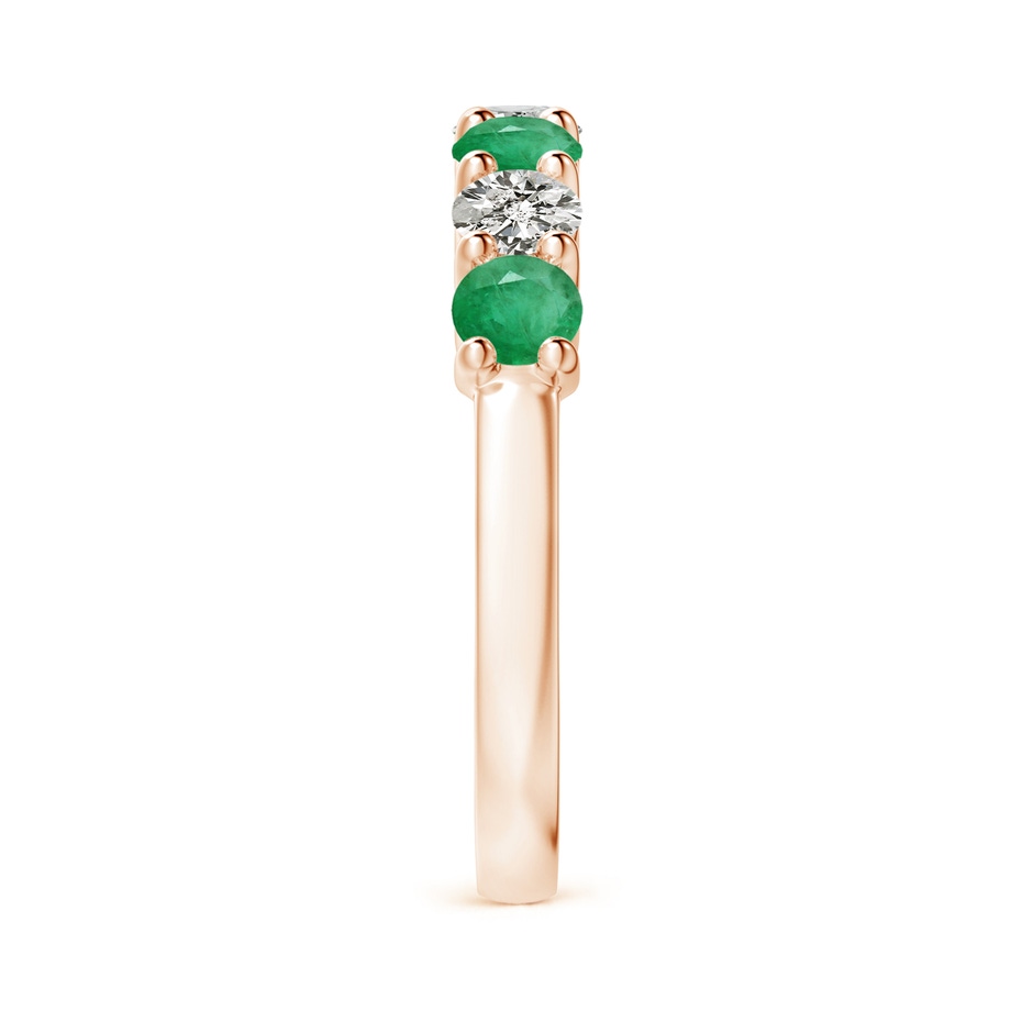 3.5mm A Half Eternity Seven Stone Emerald and Diamond Wedding Ring in Rose Gold Side 299