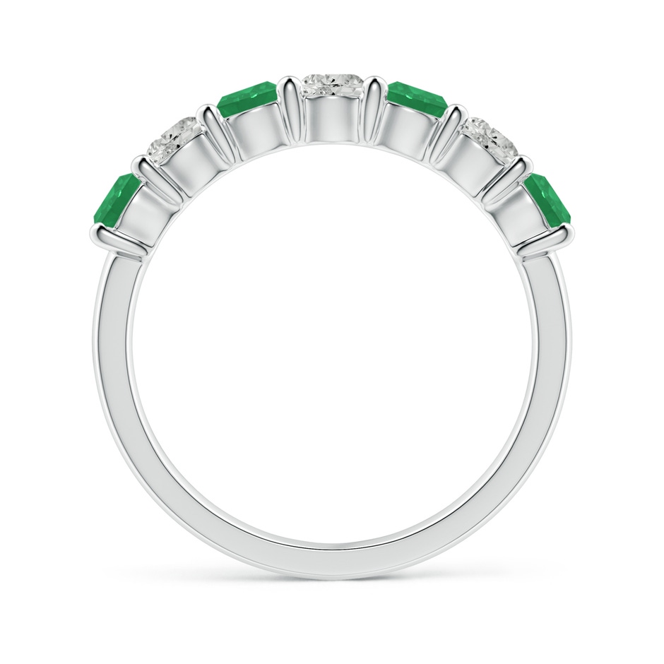 3.5mm A Half Eternity Seven Stone Emerald and Diamond Wedding Ring in White Gold Side 199