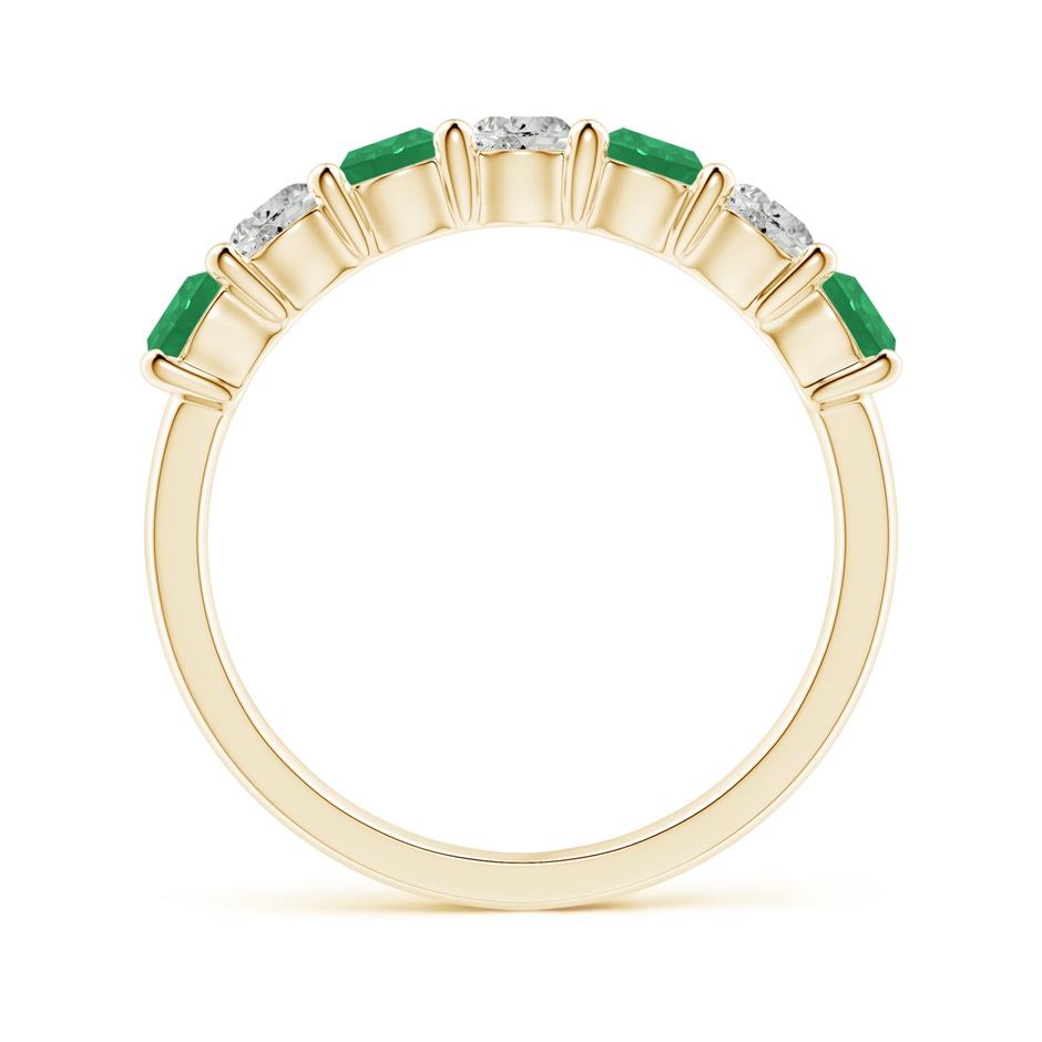 3.5mm A Half Eternity Seven Stone Emerald and Diamond Wedding Ring in Yellow Gold Side 199