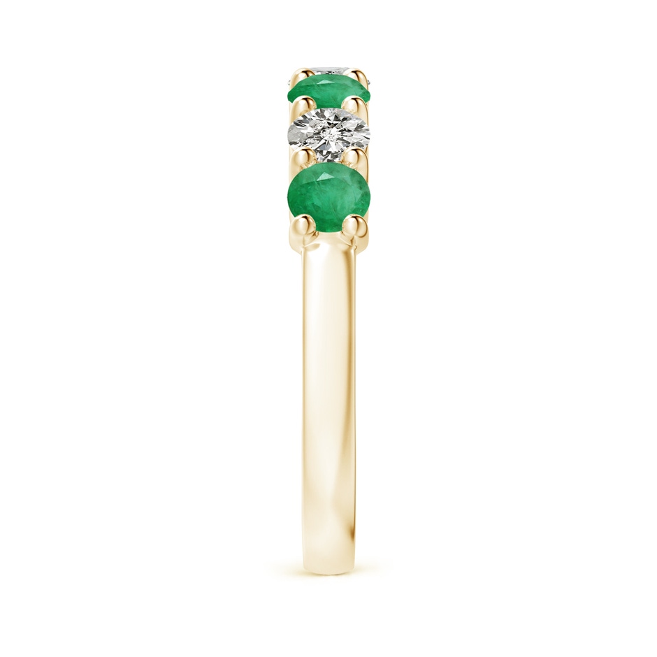 3.5mm A Half Eternity Seven Stone Emerald and Diamond Wedding Ring in Yellow Gold Side 299