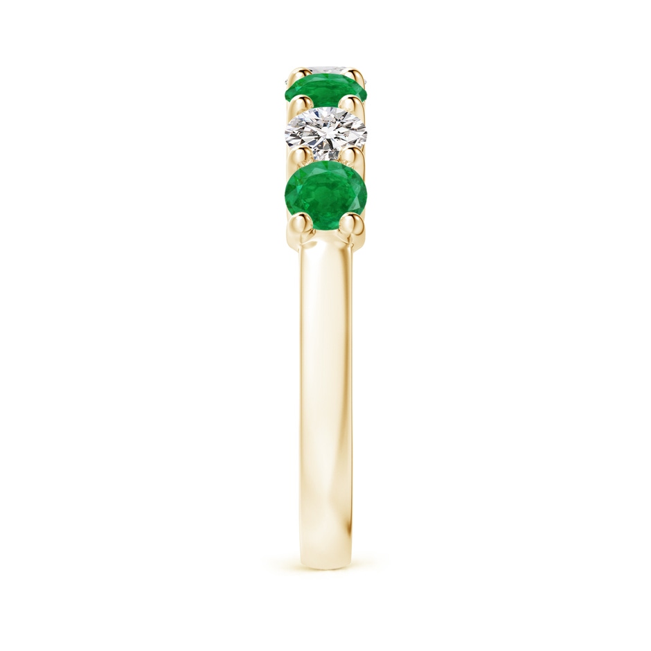 3.5mm AA Half Eternity Seven Stone Emerald and Diamond Wedding Ring in Yellow Gold Side 299