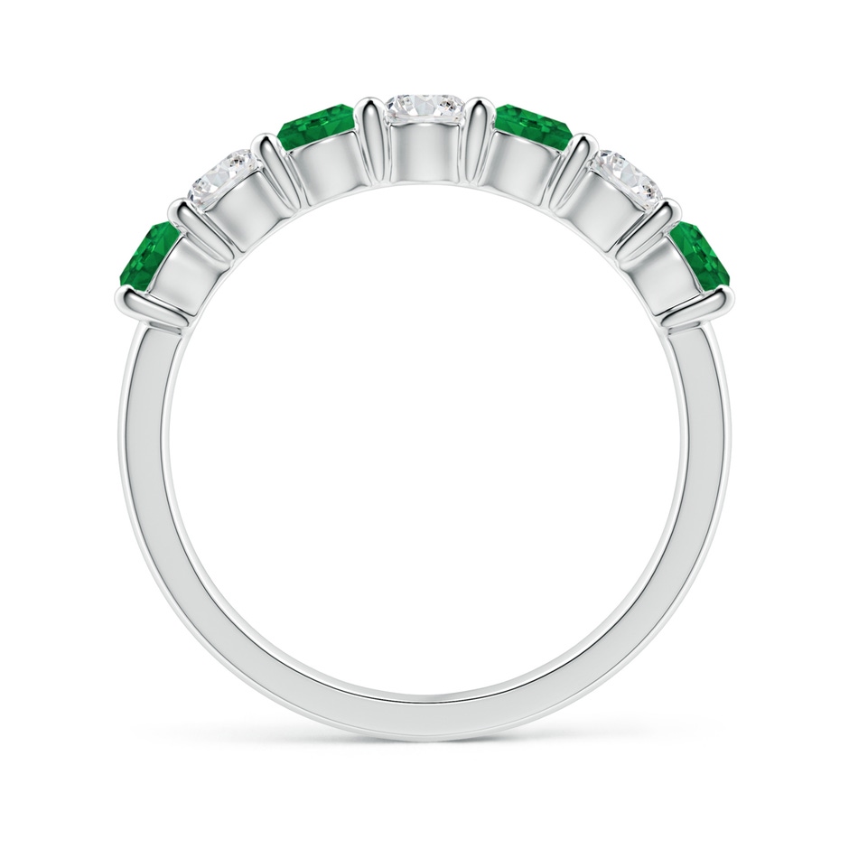 3.5mm AAA Half Eternity Seven Stone Emerald and Diamond Wedding Ring in P950 Platinum Side 199