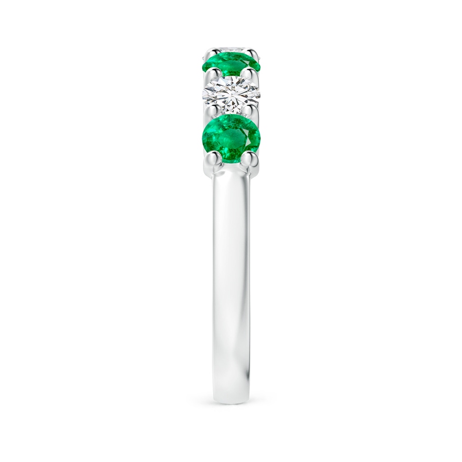 3.5mm AAA Half Eternity Seven Stone Emerald and Diamond Wedding Ring in P950 Platinum Side 299