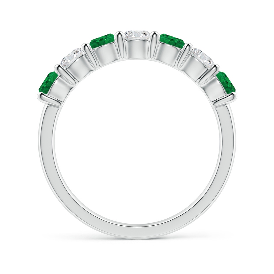 3.5mm AAA Half Eternity Seven Stone Emerald and Diamond Wedding Ring in White Gold Side 199