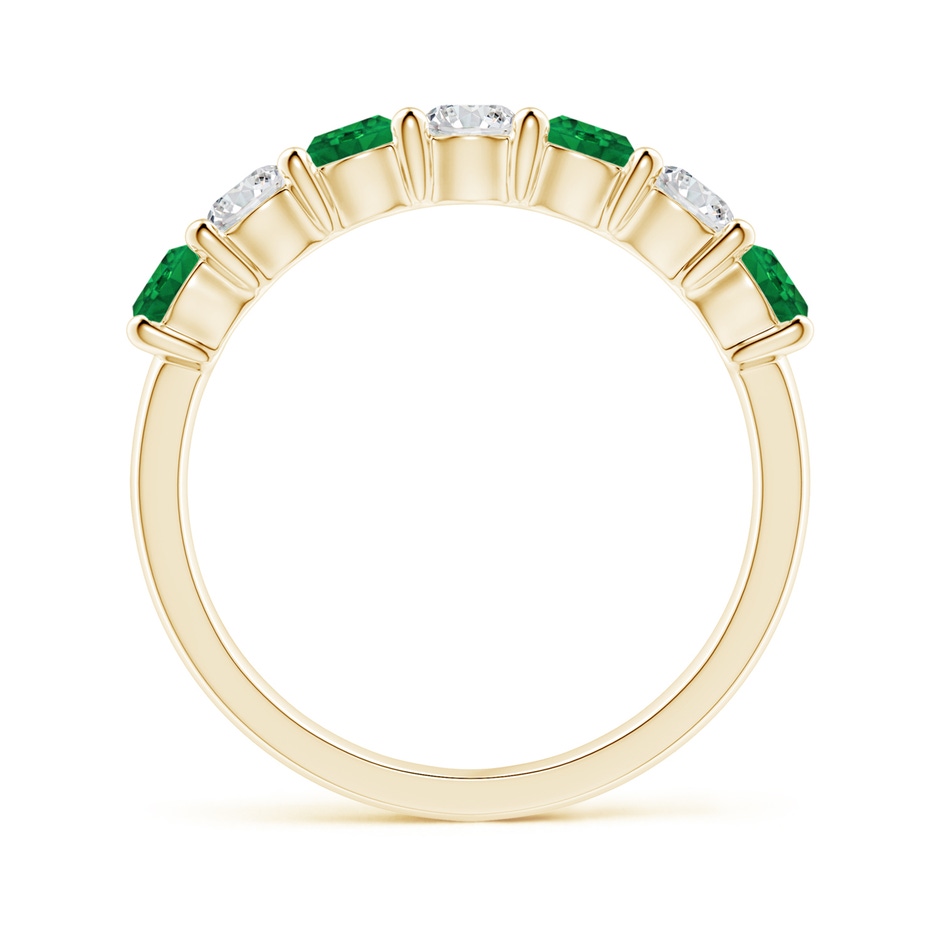 3.5mm AAA Half Eternity Seven Stone Emerald and Diamond Wedding Ring in Yellow Gold side 199