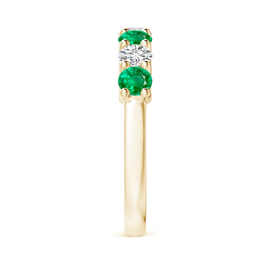 3.5mm AAA Half Eternity Seven Stone Emerald and Diamond Wedding Ring in Yellow Gold side 299