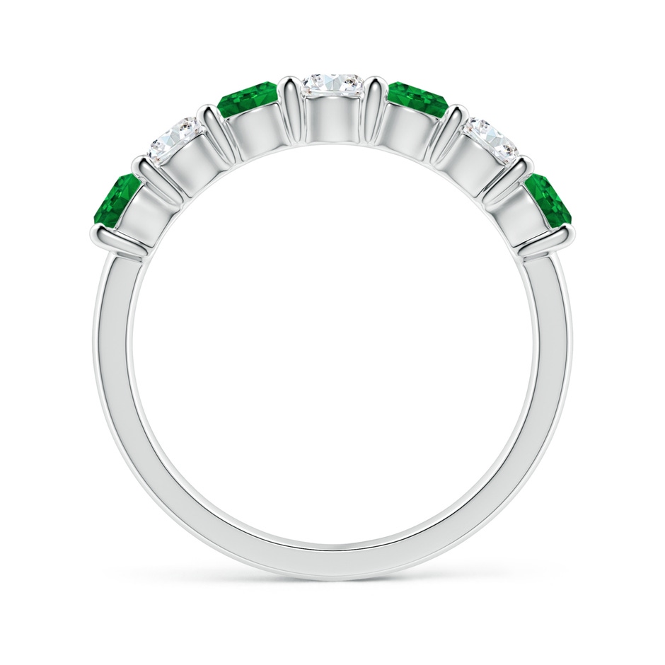 3.5mm AAAA Half Eternity Seven Stone Emerald and Diamond Wedding Ring in P950 Platinum Side 199