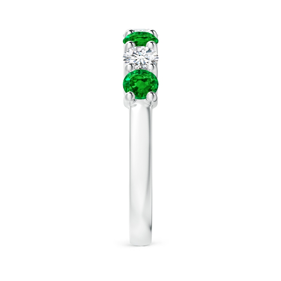 3.5mm AAAA Half Eternity Seven Stone Emerald and Diamond Wedding Ring in P950 Platinum Side 299