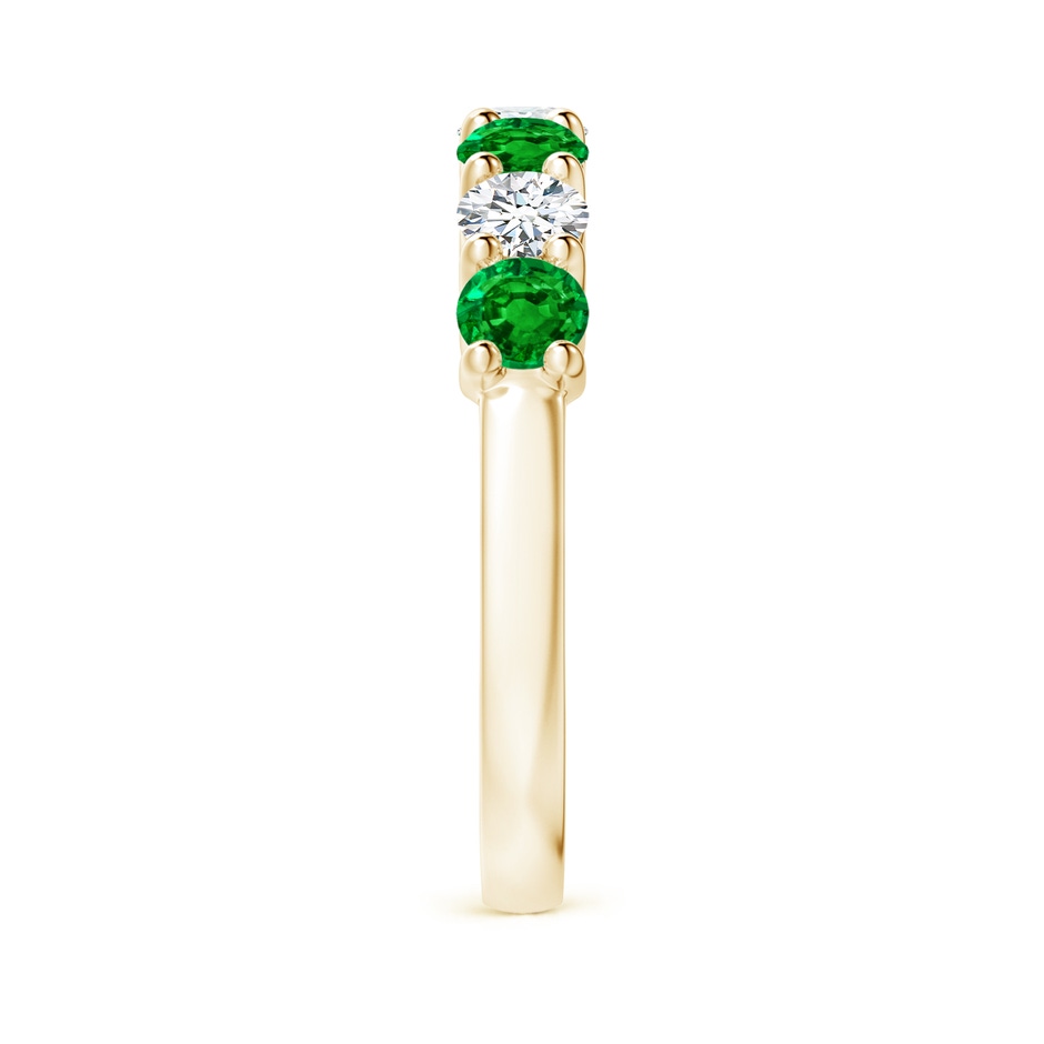 3.5mm AAAA Half Eternity Seven Stone Emerald and Diamond Wedding Ring in Yellow Gold Side 299