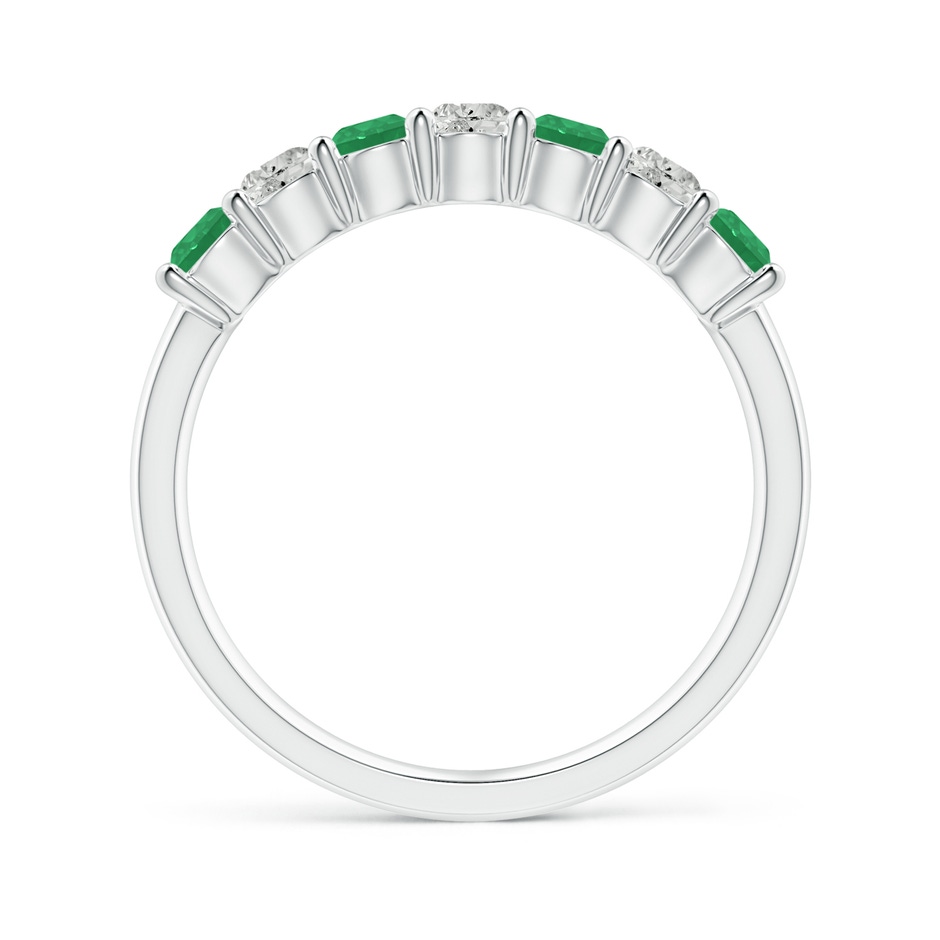 3mm A Half Eternity Seven Stone Emerald and Diamond Wedding Ring in P950 Platinum Side 199