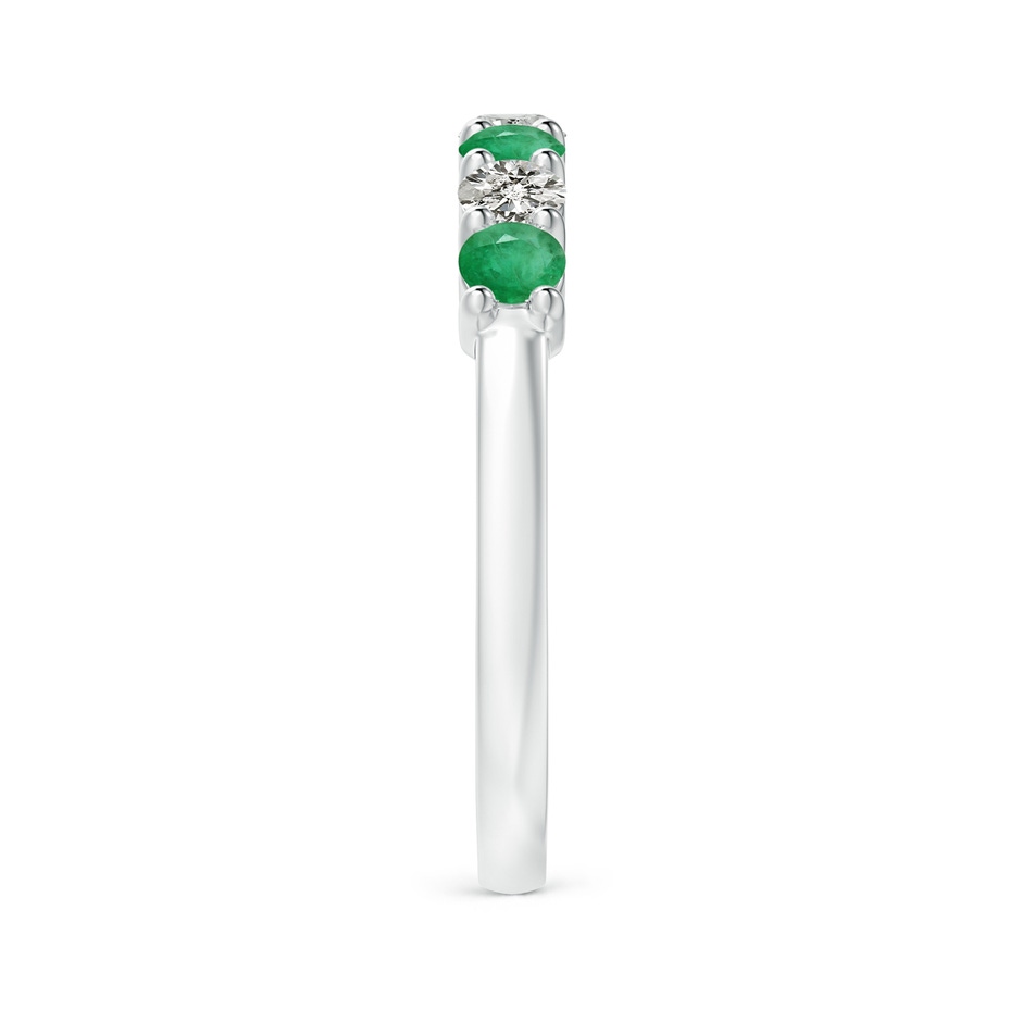 3mm A Half Eternity Seven Stone Emerald and Diamond Wedding Ring in P950 Platinum Side 299