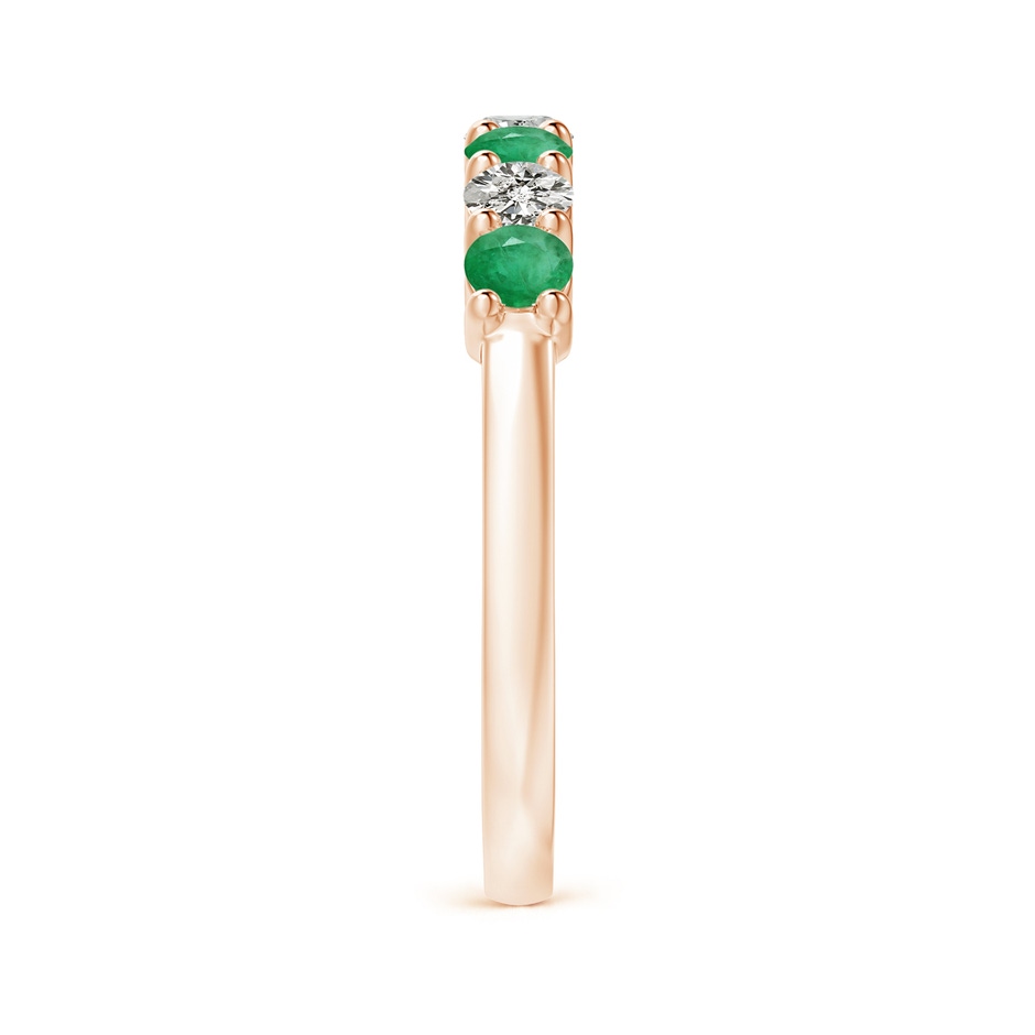 3mm A Half Eternity Seven Stone Emerald and Diamond Wedding Ring in Rose Gold Side 299