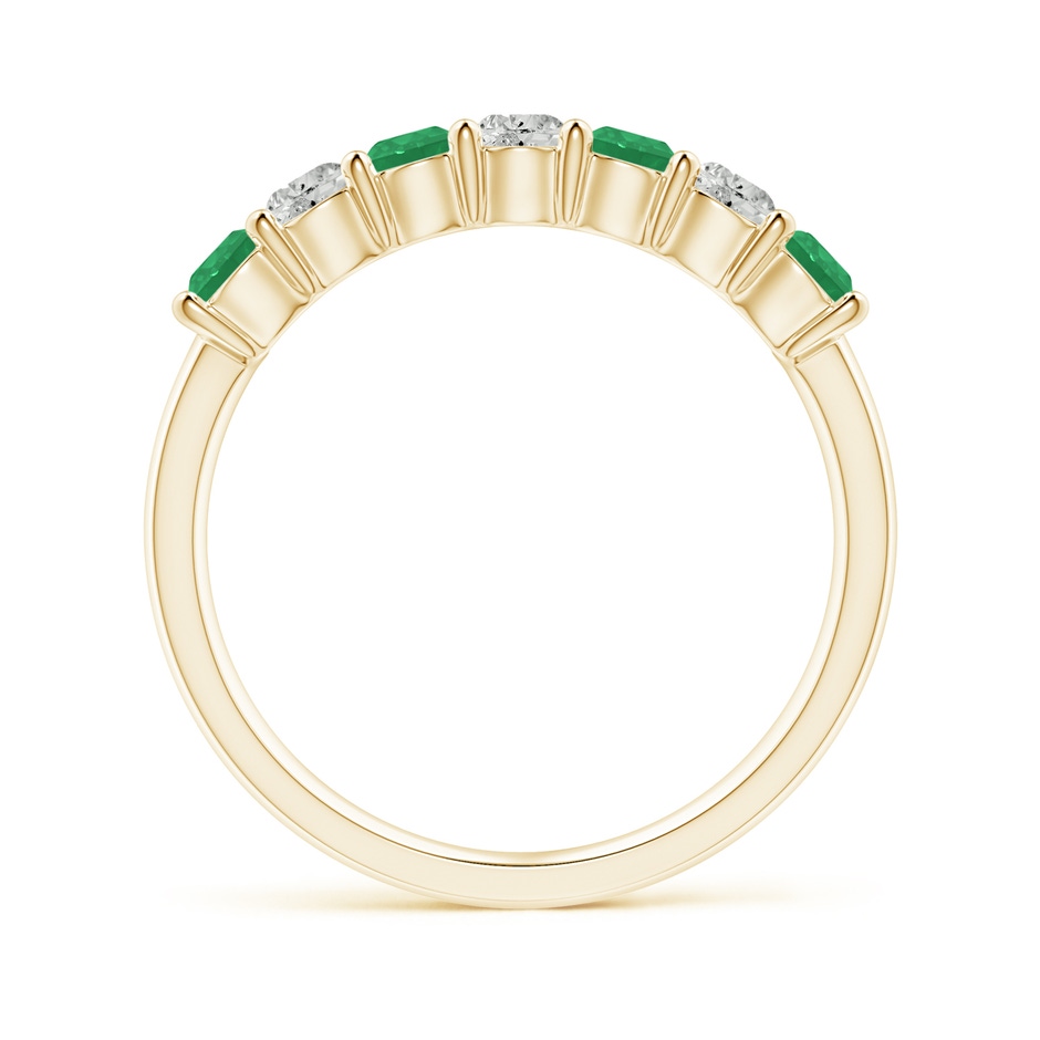3mm A Half Eternity Seven Stone Emerald and Diamond Wedding Ring in Yellow Gold Side 199