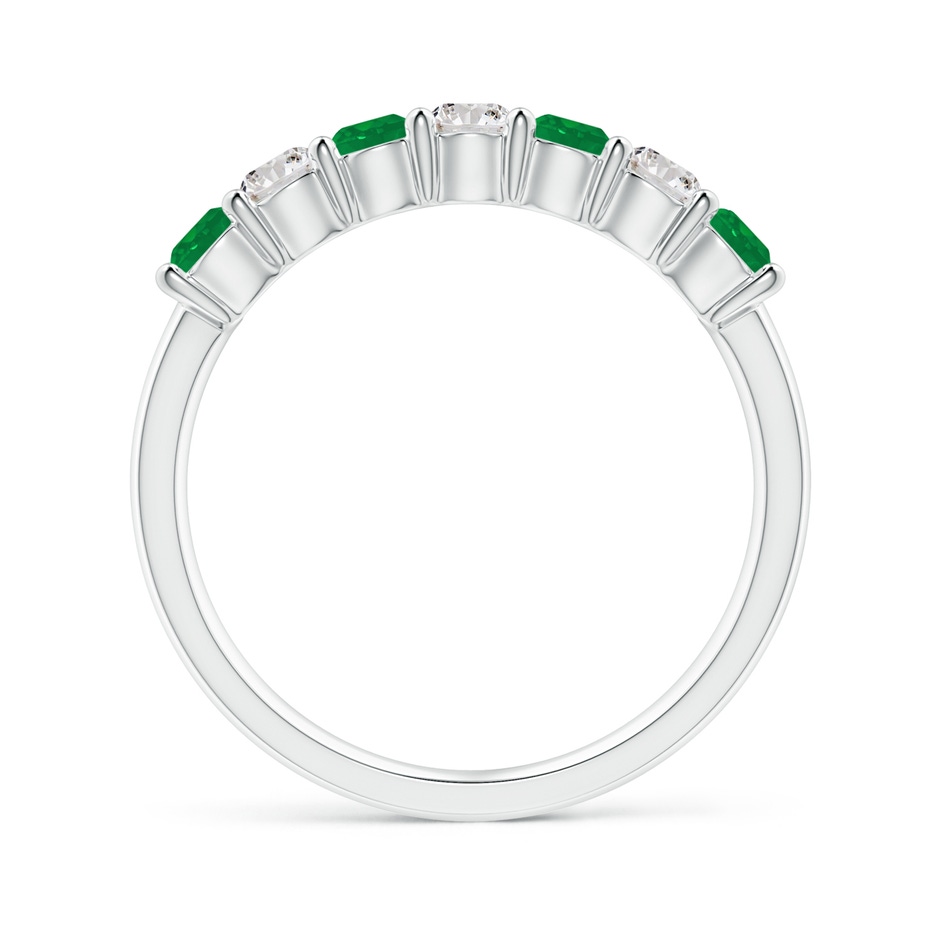 3mm AA Half Eternity Seven Stone Emerald and Diamond Wedding Ring in White Gold Side 199