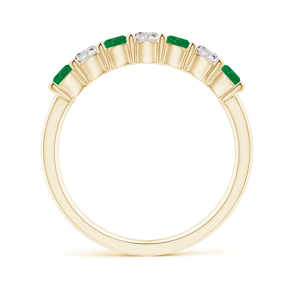3mm AA Half Eternity Seven Stone Emerald and Diamond Wedding Ring in Yellow Gold side 199