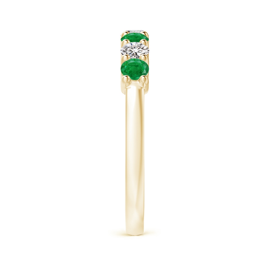 3mm AA Half Eternity Seven Stone Emerald and Diamond Wedding Ring in Yellow Gold side 299