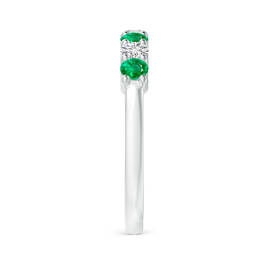 3mm AAA Half Eternity Seven Stone Emerald and Diamond Wedding Ring in P950 Platinum Side 299