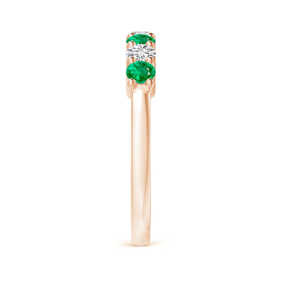 3mm AAA Half Eternity Seven Stone Emerald and Diamond Wedding Ring in Rose Gold Side 299