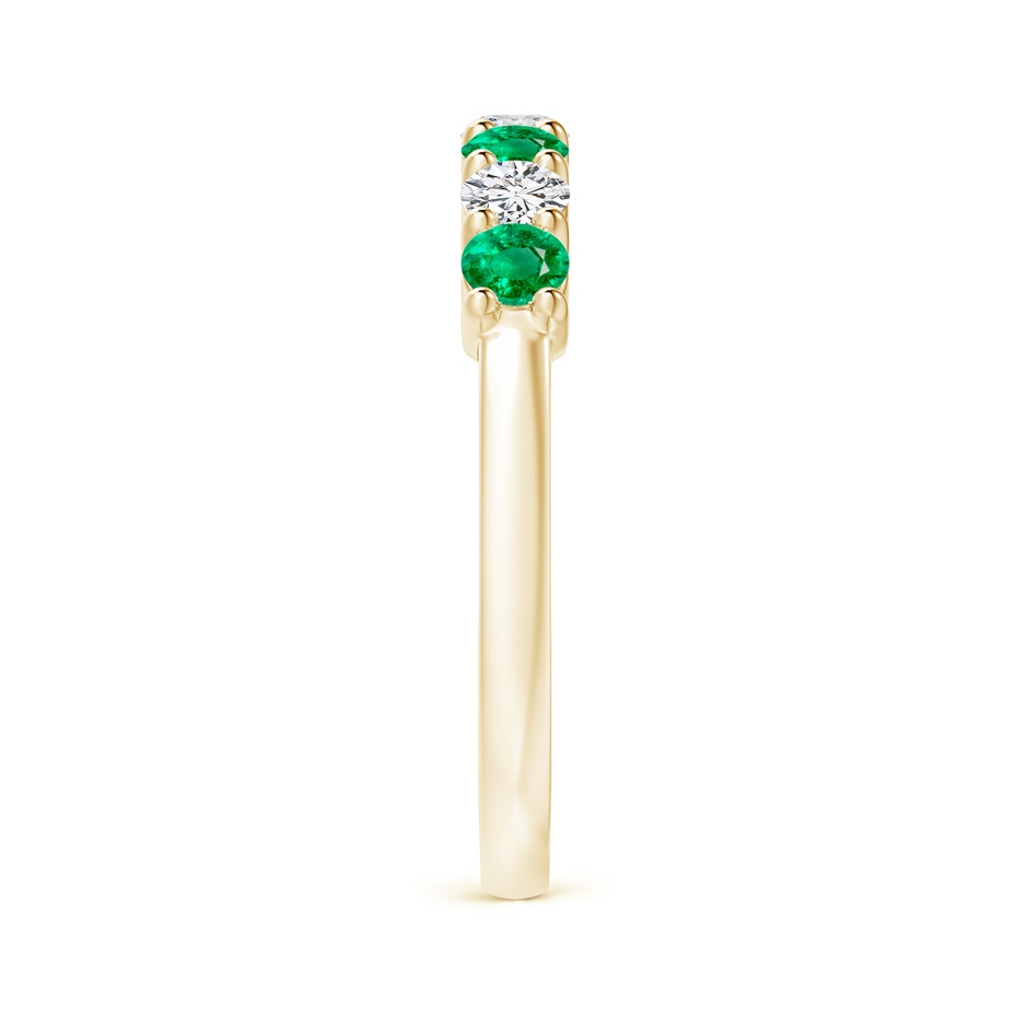 3mm AAA Half Eternity Seven Stone Emerald and Diamond Wedding Ring in Yellow Gold Side 299