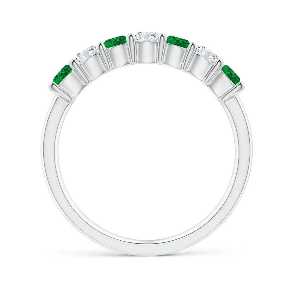 3mm AAAA Half Eternity Seven Stone Emerald and Diamond Wedding Ring in P950 Platinum Side 199
