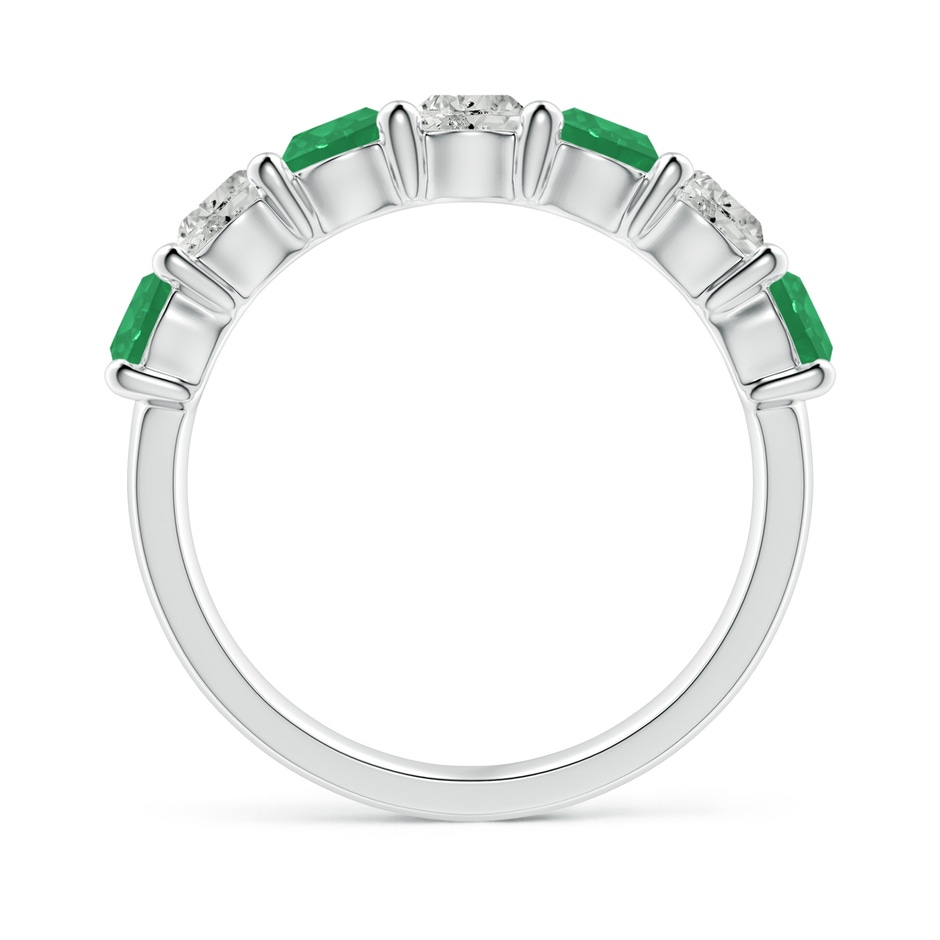 4mm A Half Eternity Seven Stone Emerald and Diamond Wedding Ring in P950 Platinum Side 199